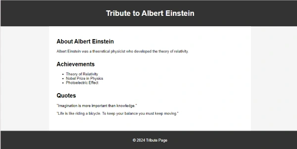 Tribute Page