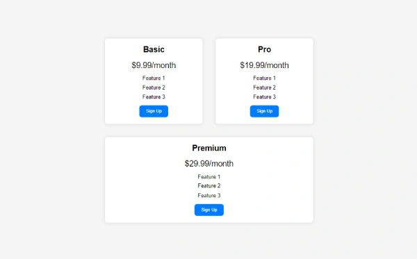 Pricing Table